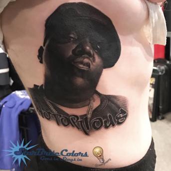 Black And Grey Notorious B.I.G. Tattoo