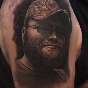 Black And Grey Portrait Tattoo