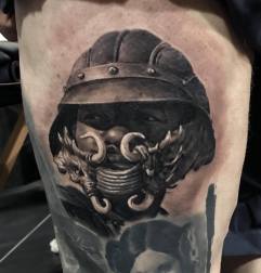 Black And Grey Star Wars Tattoo