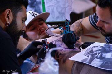 Black and Grey Angel Collaborative Tattoo