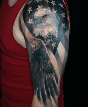 Patriotic Eagle with Flag