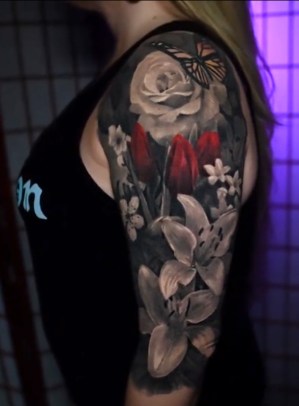 Floral with Colored Tulips