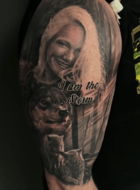 Memorial Portrait with Wolf
