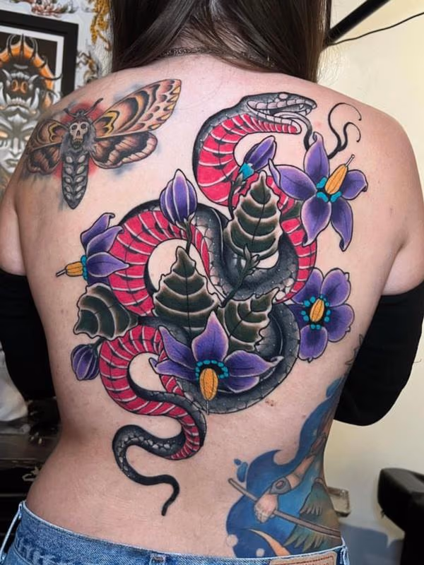 Snake and flowers