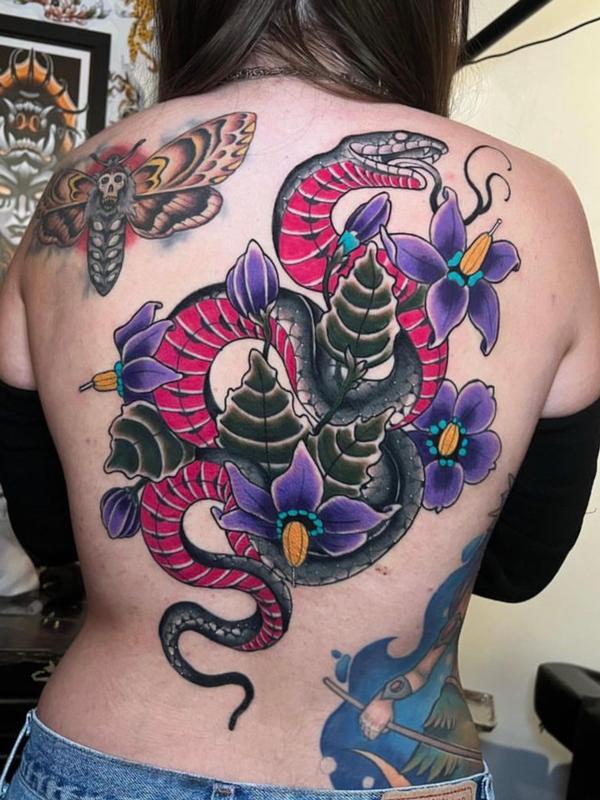 Snake and flowers