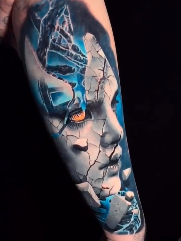 Fractured face