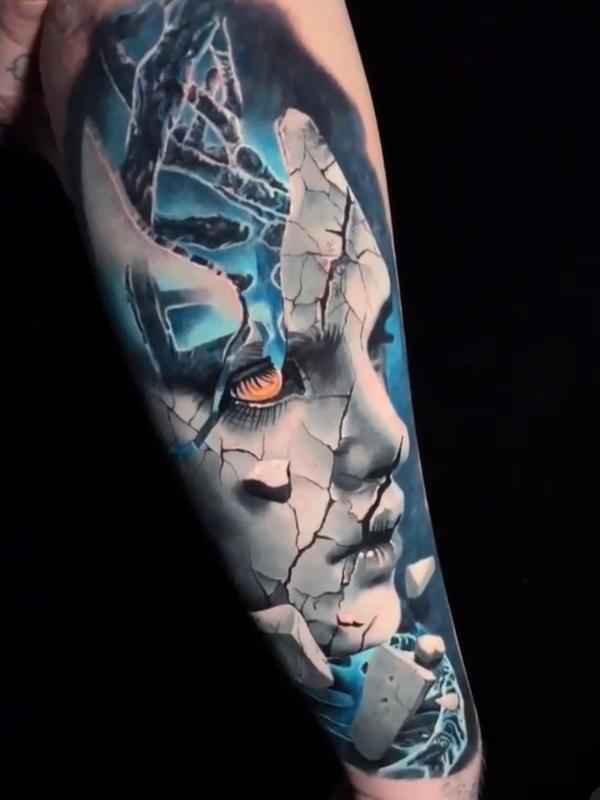 Fractured face