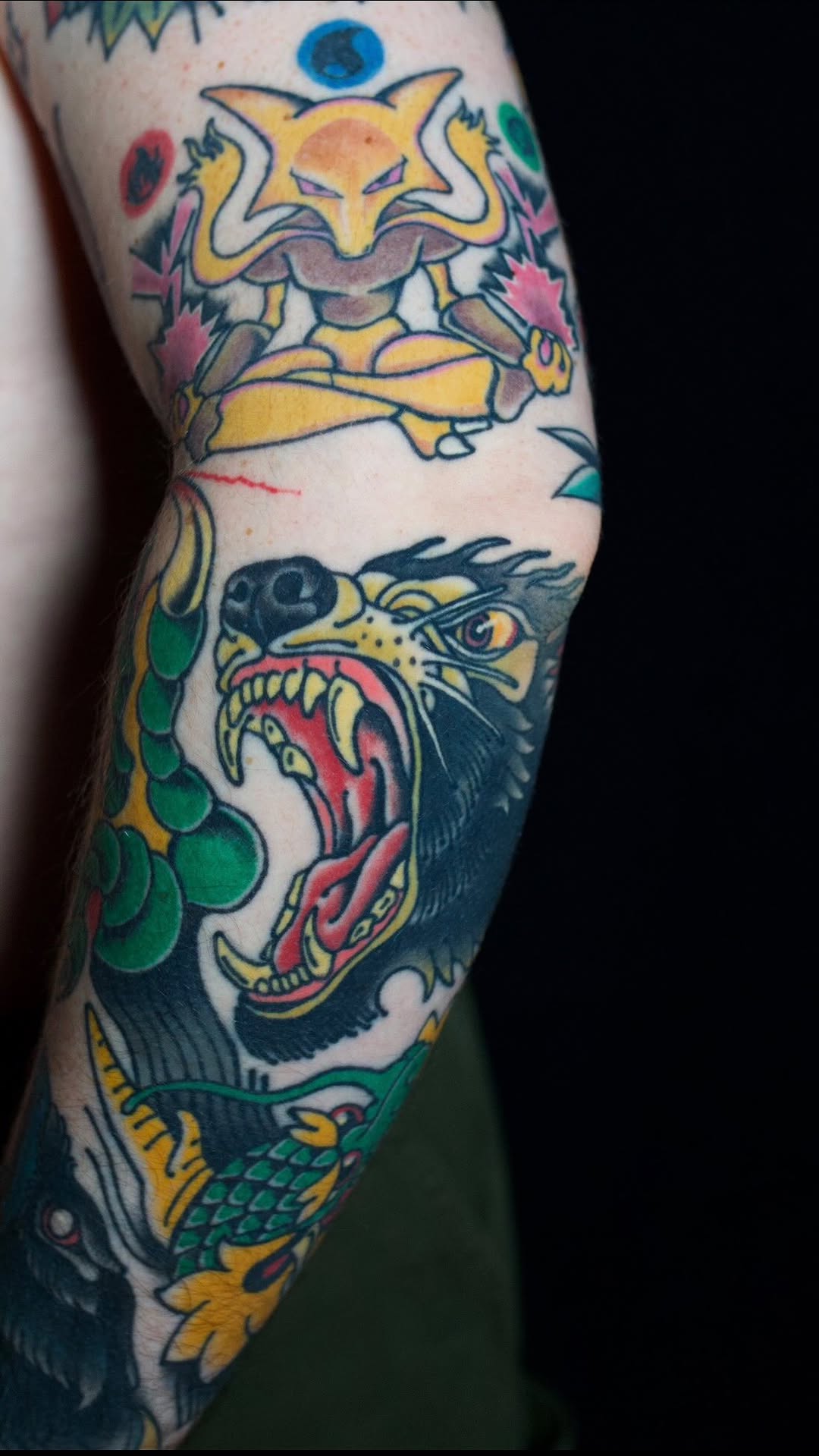Japanese demon and koi color sleeve