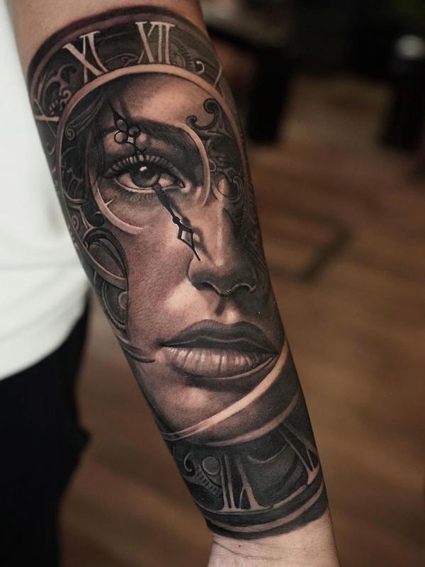 Woman with clock