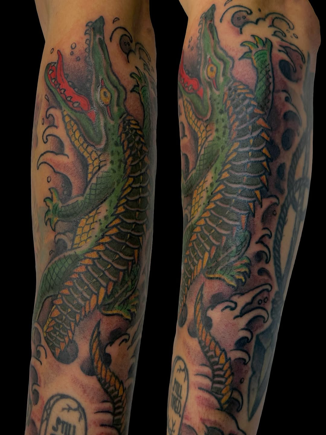 Japanese dragon leg sleeve in color