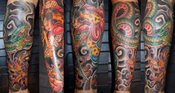 Asian Snake Tattoo
