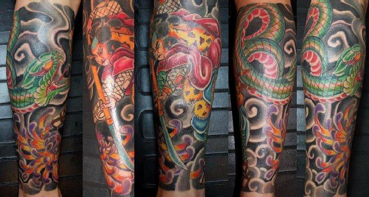 Asian Snake Tattoo