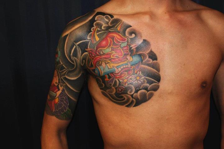 Japanese Hanya Mask Tattoo