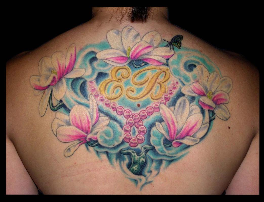 Magnolia flowers, Pearls and EB