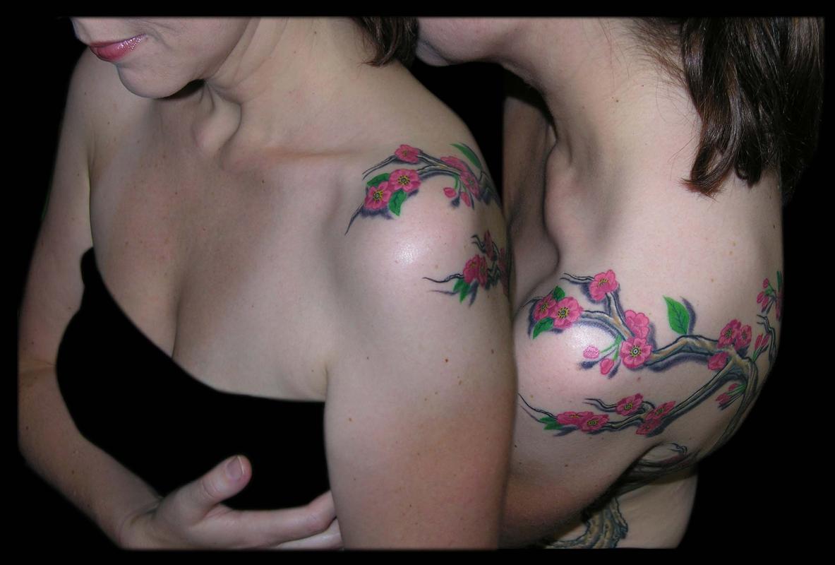 Cherry Blossom Branch Shoulder Detail