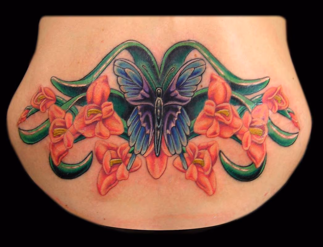 Butterfly and Gladiolus