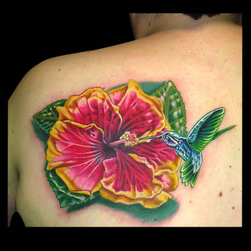 Hibiscus and Hummingbird