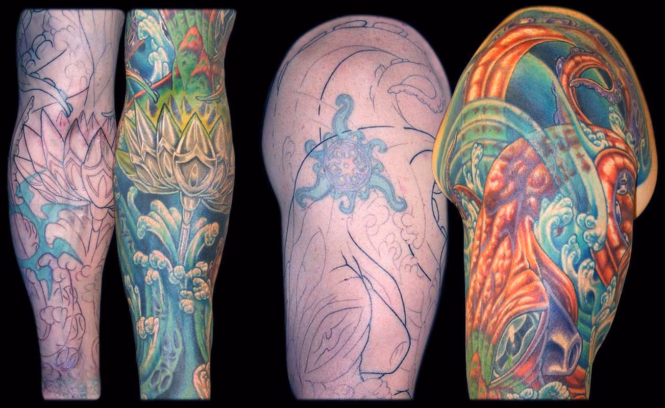 Octopus, Water and Mech Lotus Cover Up Sleeve