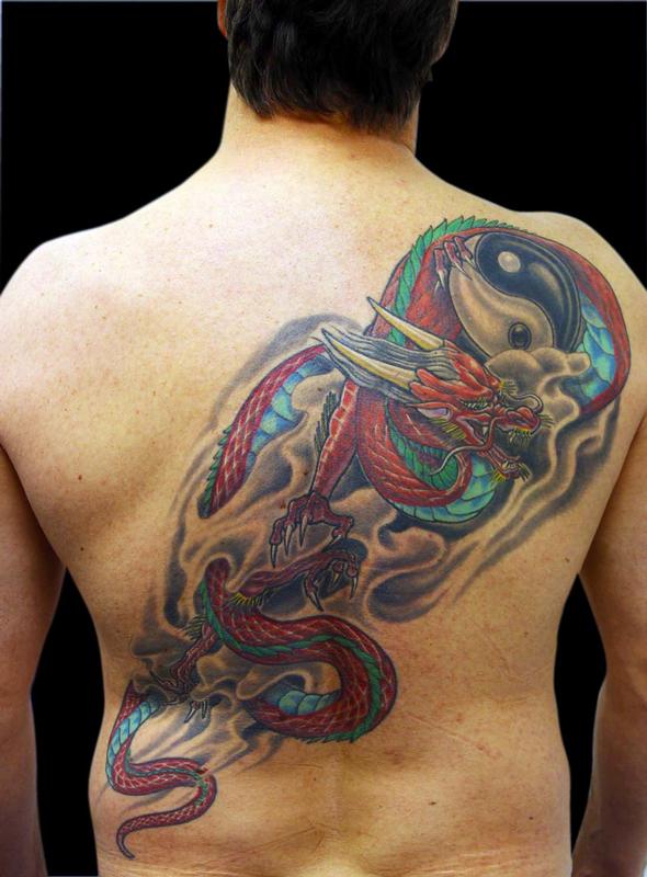 Asian Dragon and Yin-Yang
