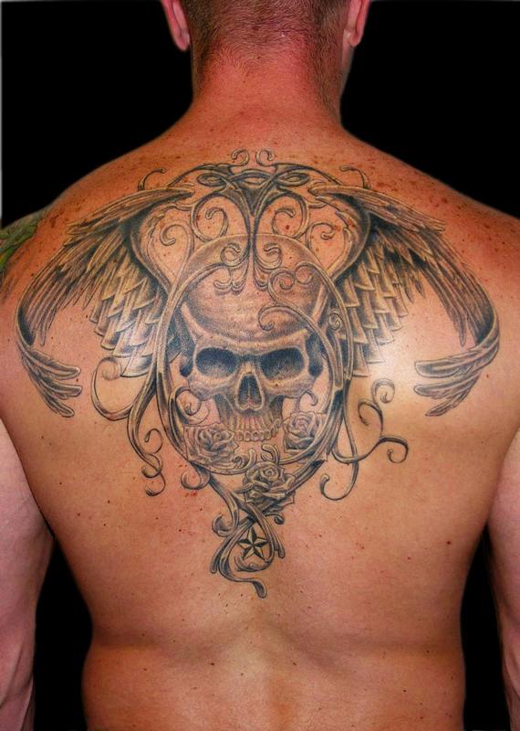 Winged Skull and Filigree