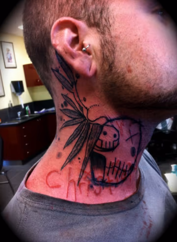 Abstract Neck Tattoo