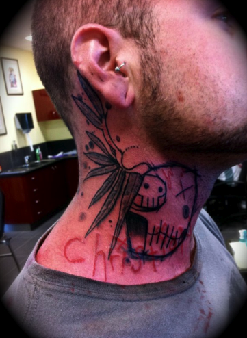 Abstract Neck Tattoo
