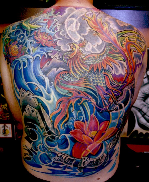 finished this back piece in 5 sessions 25 hours.