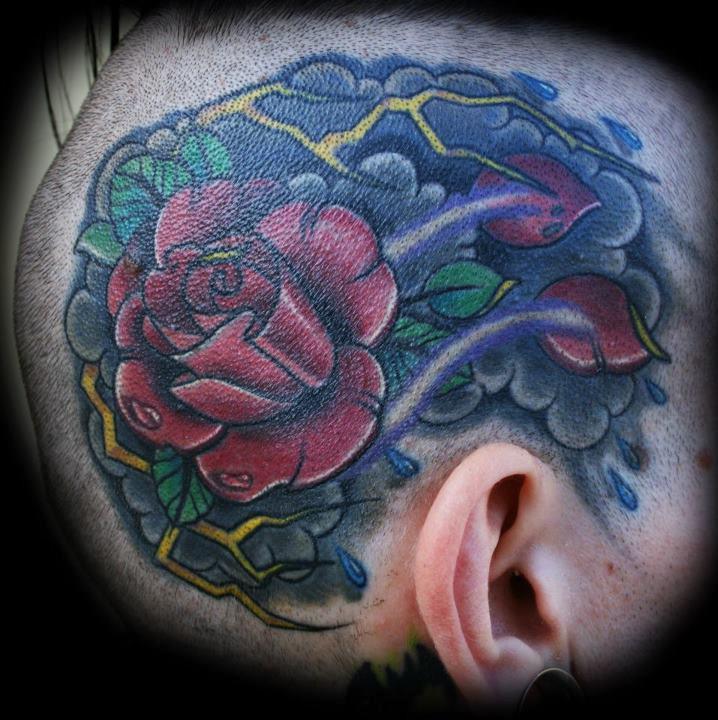 Rose in storm