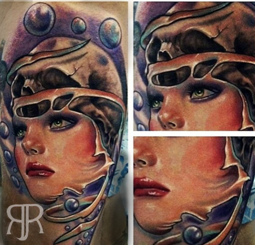 Unraveling woman face / skull