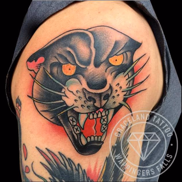 Traditional Panther Tattoo