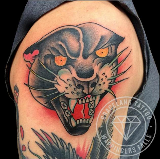 Traditional Panther Tattoo