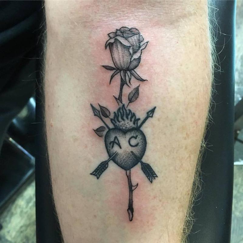 Rose and Heart Tattoo