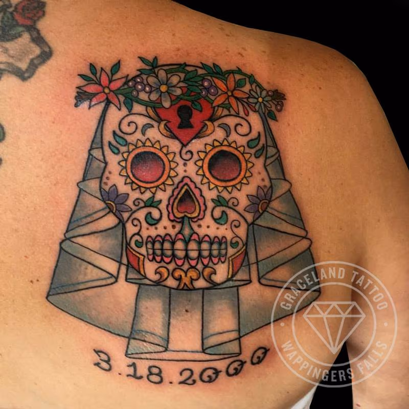 Sugar Skull Bride Tattoo