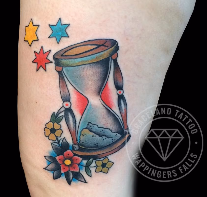 Traditional Hour Glass Tattoo