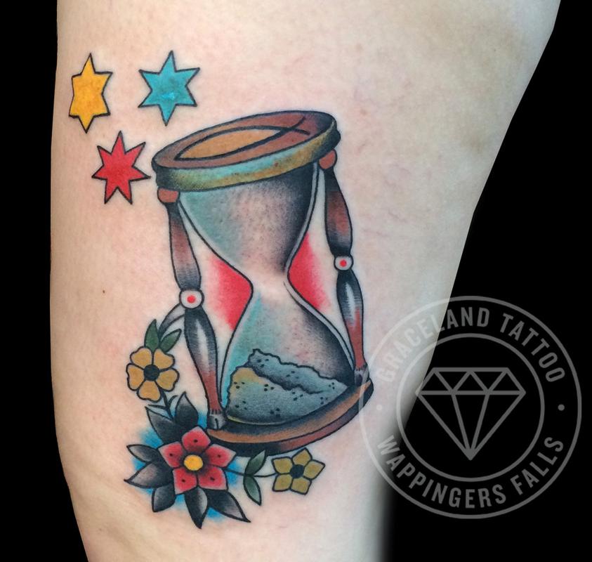 Traditional Hour Glass Tattoo