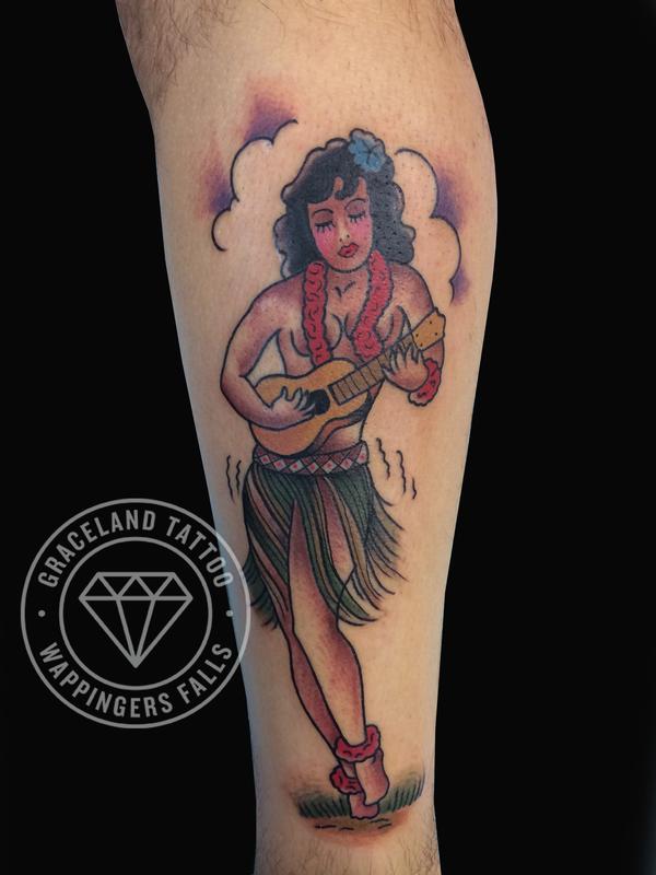 Sailor Jerry Hula Girl Tattoo