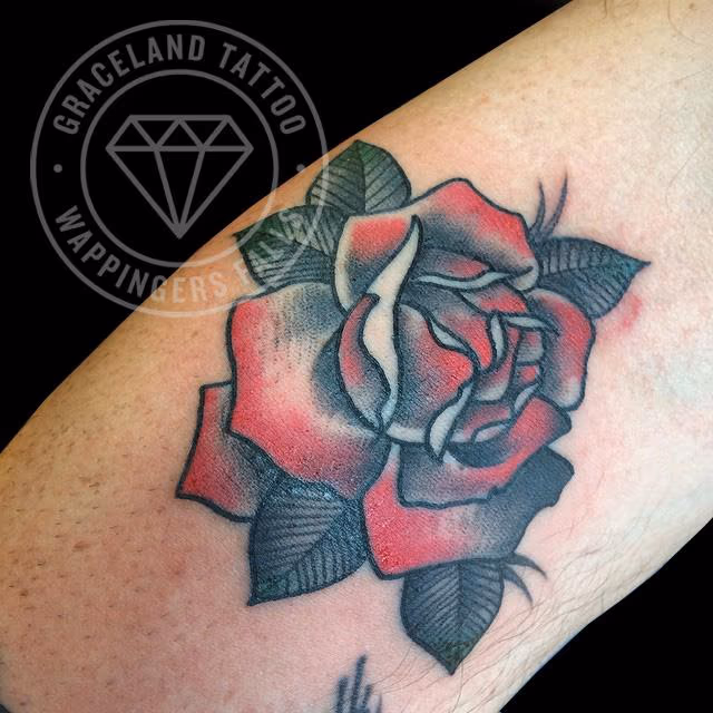 Traditional Rose Tattoo