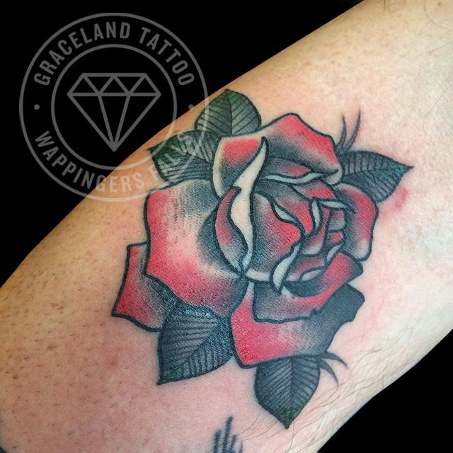 Traditional Rose Tattoo