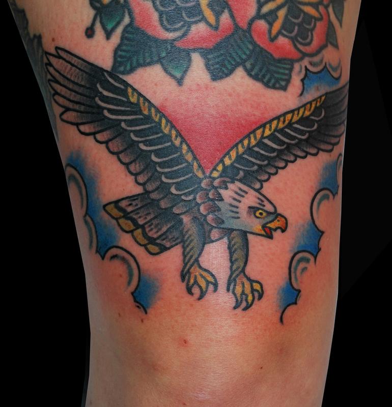 Traditional Folk Eagle Tattoo