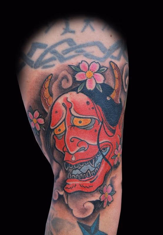 Red Hannya Mask Tattoo