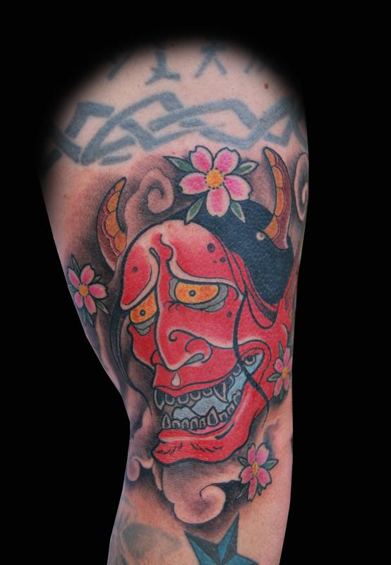Red Hannya Mask Tattoo