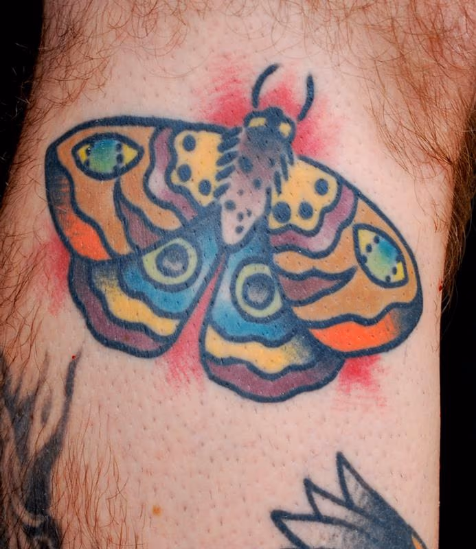 Traditional Moth Tattoo
