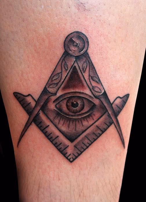 Masonic Square and Compass Tattoo