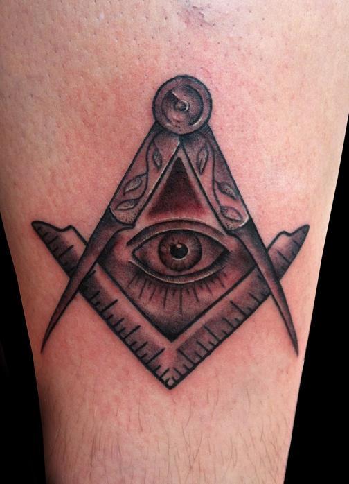 Masonic Square and Compass Tattoo