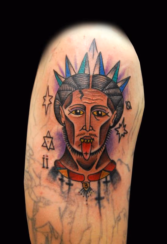 Folk Jesus Tattoo