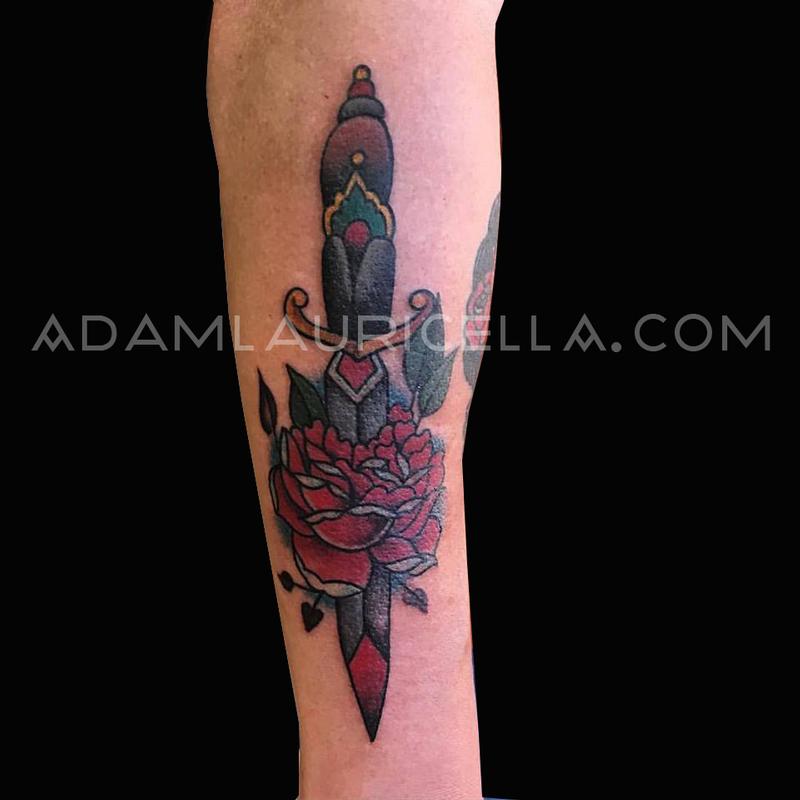Traditional Dagger and Rose