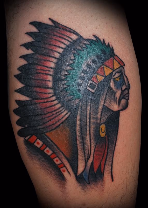 Ben Corday Inspired Indian Chief Tattoo