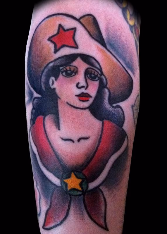 Owen Jensen Cowgirl Tattoo