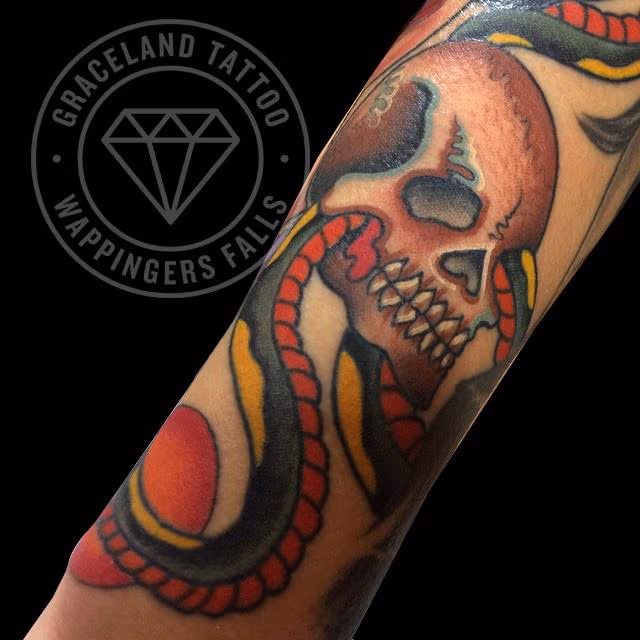 Traditional Skull and Snake