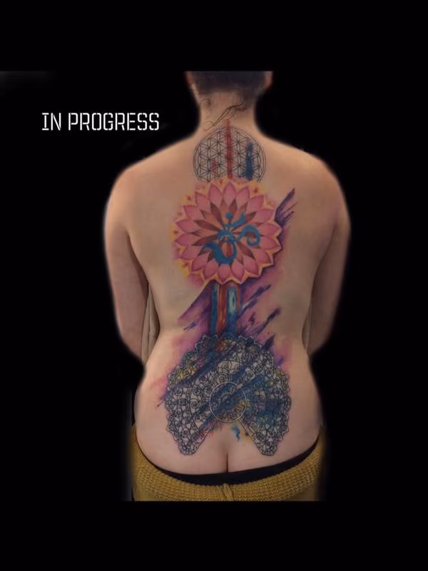 Mandala geometric backpiece